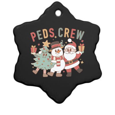 Retro Peds Crew Christmas Pediatric Nurse Nursing Group Gift Ceramic Star Ornament