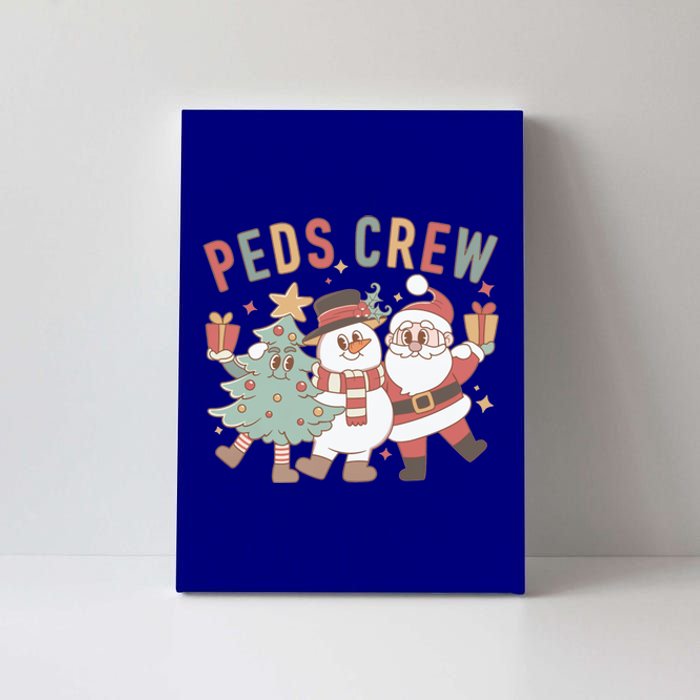 Retro Peds Crew Christmas Pediatric Nurse Nursing Group Gift Canvas