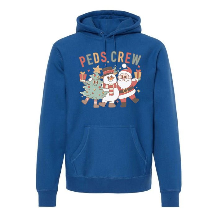 Retro Peds Crew Christmas Pediatric Nurse Nursing Group Gift Premium Hoodie