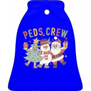 Retro Peds Crew Christmas Pediatric Nurse Nursing Group Gift Ceramic Bell Ornament