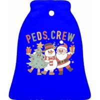 Retro Peds Crew Christmas Pediatric Nurse Nursing Group Gift Ceramic Bell Ornament