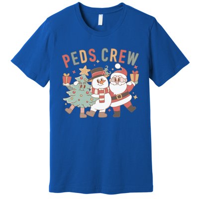 Retro Peds Crew Christmas Pediatric Nurse Nursing Group Gift Premium T-Shirt