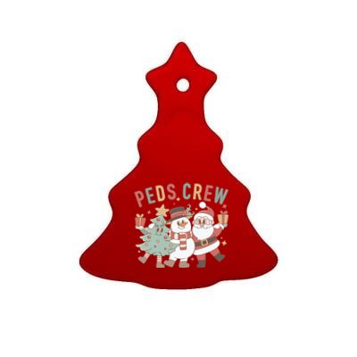 Retro Peds Crew Christmas Pediatric Nurse Nursing Group Gift Ceramic Tree Ornament