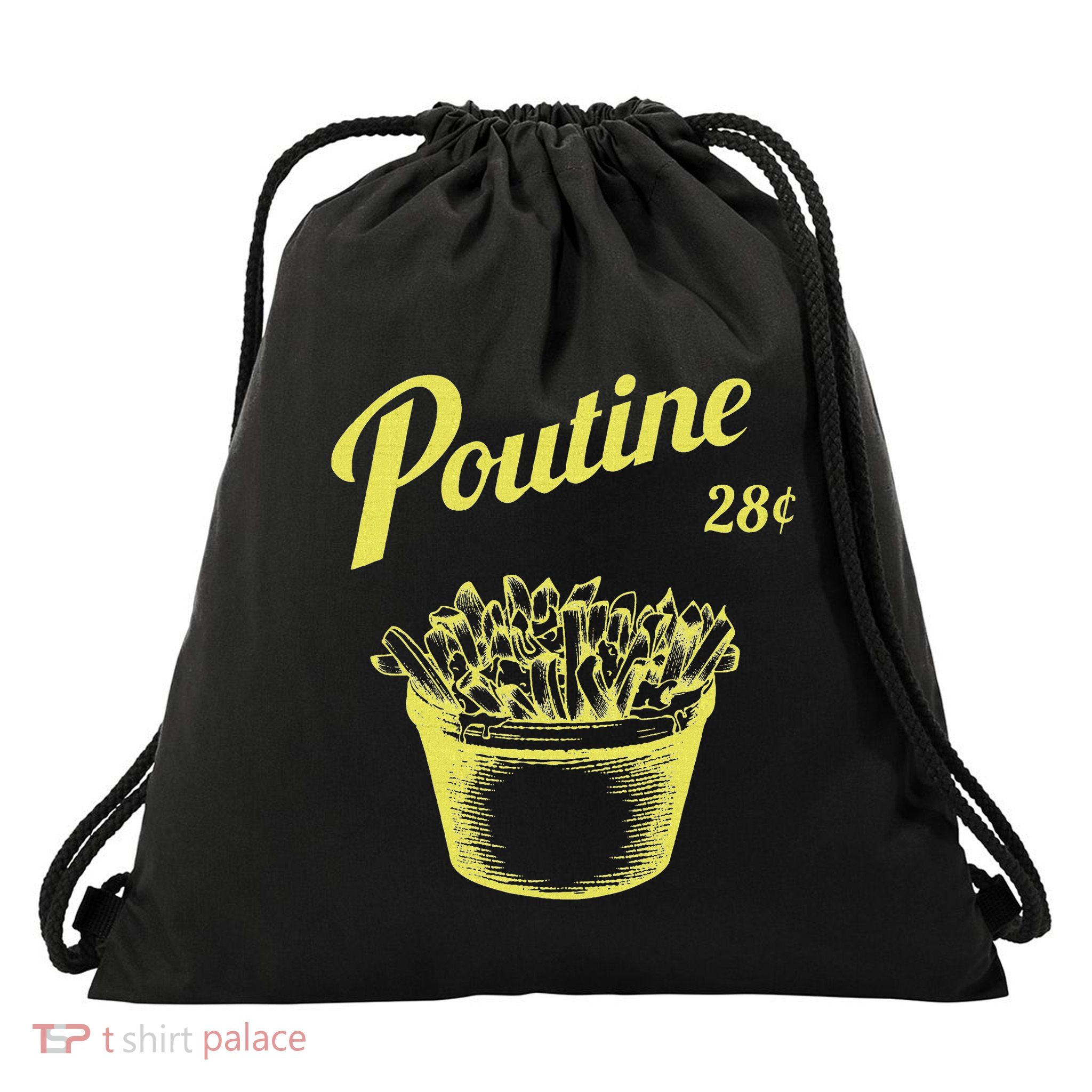 Retro Poutine Canada Montreal Drawstring Bag