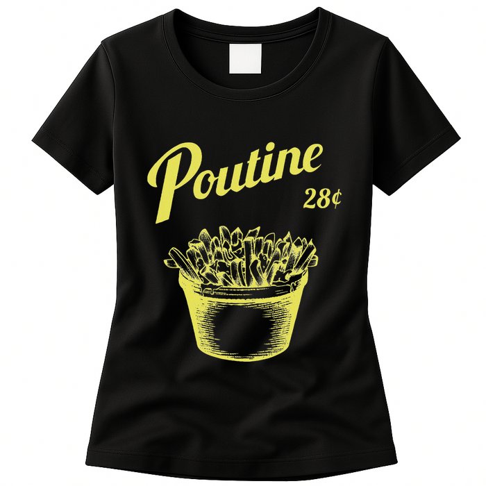 Retro Poutine Canada Montreal Womens T-Shirt