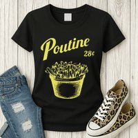 Retro Poutine Canada Montreal Womens T-Shirt
