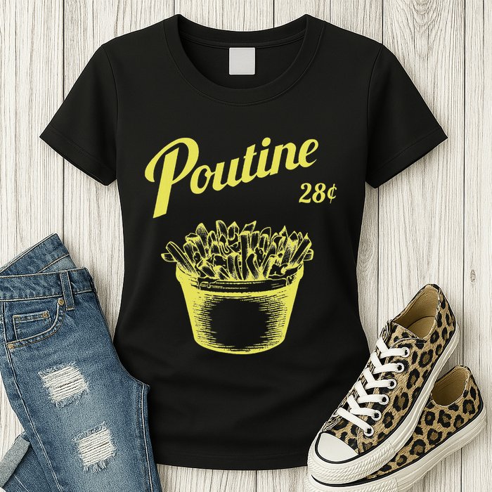 Retro Poutine Canada Montreal Womens T-Shirt