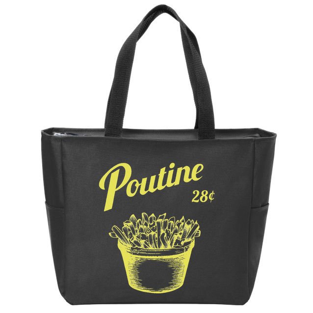 Retro Poutine Canada Montreal Zip Tote Bag