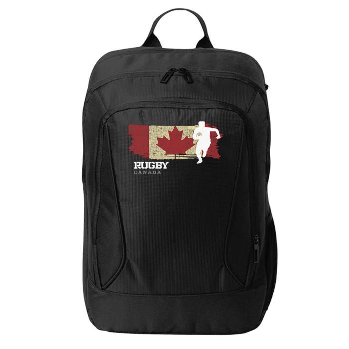 Rugby Player Canada Flag Sports Ball Rugby  City Backpack