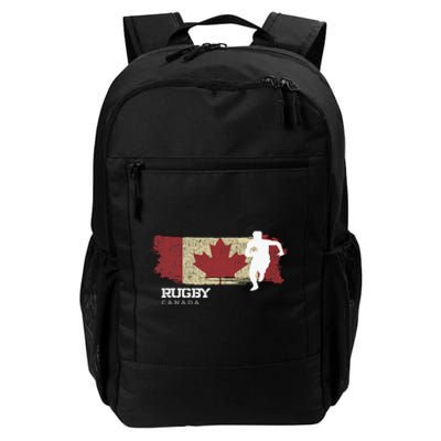 Rugby Player Canada Flag Sports Ball Rugby  Daily Commute Backpack