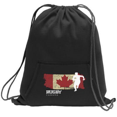 Rugby Player Canada Flag Sports Ball Rugby  Sweatshirt Cinch Pack Bag