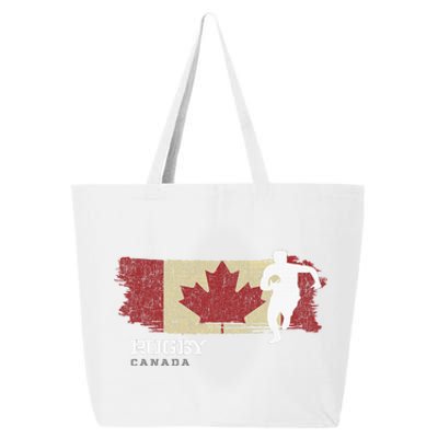 Rugby Player Canada Flag Sports Ball Rugby  25L Jumbo Tote