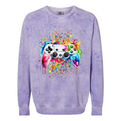 Retro Polka Dots Gaming Controller Video Gamers Dot Day Gift Colorblast Crewneck Sweatshirt