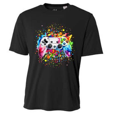 Retro Polka Dots Gaming Controller Video Gamers Dot Day Gift Cooling Performance Crew T-Shirt