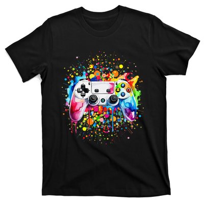 Retro Polka Dots Gaming Controller Video Gamers Dot Day Gift T-Shirt