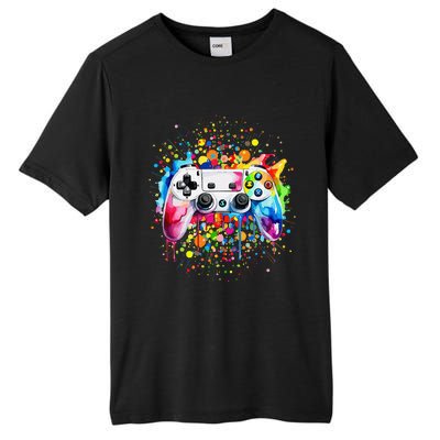 Retro Polka Dots Gaming Controller Video Gamers Dot Day Gift Tall Fusion ChromaSoft Performance T-Shirt