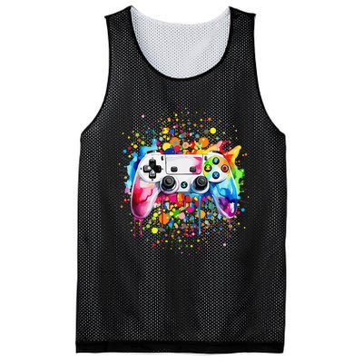 Retro Polka Dots Gaming Controller Video Gamers Dot Day Gift Mesh Reversible Basketball Jersey Tank