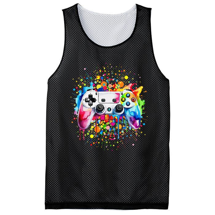 Retro Polka Dots Gaming Controller Video Gamers Dot Day Gift Mesh Reversible Basketball Jersey Tank