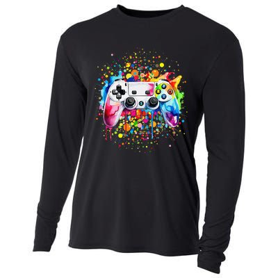 Retro Polka Dots Gaming Controller Video Gamers Dot Day Gift Cooling Performance Long Sleeve Crew