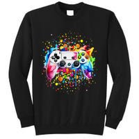 Retro Polka Dots Gaming Controller Video Gamers Dot Day Gift Tall Sweatshirt