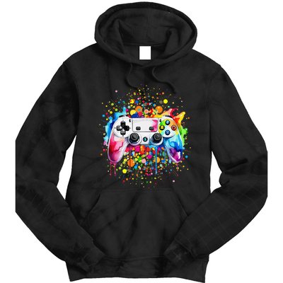 Retro Polka Dots Gaming Controller Video Gamers Dot Day Gift Tie Dye Hoodie