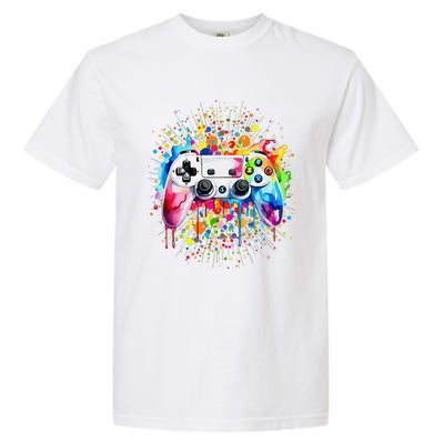 Retro Polka Dots Gaming Controller Video Gamers Dot Day Gift Garment-Dyed Heavyweight T-Shirt