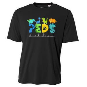 Retro Peds Dietitian Pediatric Nurse Dietitian Cute Dinosaur Cooling Performance Crew T-Shirt