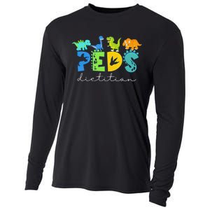 Retro Peds Dietitian Pediatric Nurse Dietitian Cute Dinosaur Cooling Performance Long Sleeve Crew