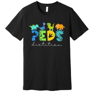 Retro Peds Dietitian Pediatric Nurse Dietitian Cute Dinosaur Premium T-Shirt