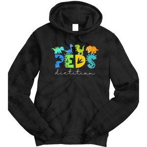 Retro Peds Dietitian Pediatric Nurse Dietitian Cute Dinosaur Tie Dye Hoodie