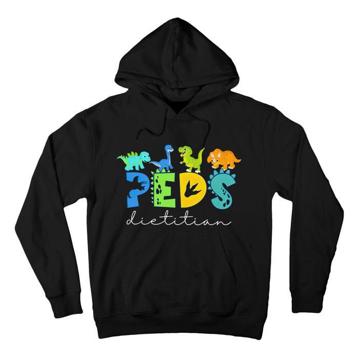 Retro Peds Dietitian Pediatric Nurse Dietitian Cute Dinosaur Tall Hoodie