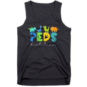 Retro Peds Dietitian Pediatric Nurse Dietitian Cute Dinosaur Tank Top