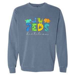 Retro Peds Dietitian Pediatric Nurse Dietitian Cute Dinosaur Garment-Dyed Sweatshirt