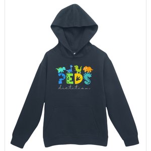 Retro Peds Dietitian Pediatric Nurse Dietitian Cute Dinosaur Urban Pullover Hoodie