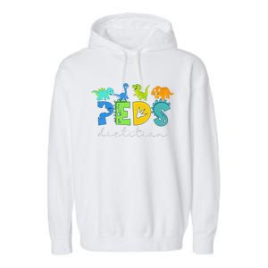 Retro Peds Dietitian Pediatric Nurse Dietitian Cute Dinosaur Garment-Dyed Fleece Hoodie