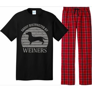 Retro Pet Dogs Weiners Lover Easily Distracted By Weiners Pajama Set