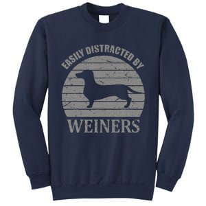 Retro Pet Dogs Weiners Lover Easily Distracted By Weiners Sweatshirt