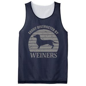 Retro Pet Dogs Weiners Lover Easily Distracted By Weiners Mesh Reversible Basketball Jersey Tank