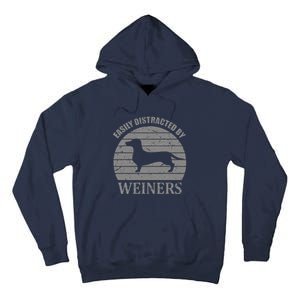 Retro Pet Dogs Weiners Lover Easily Distracted By Weiners Tall Hoodie