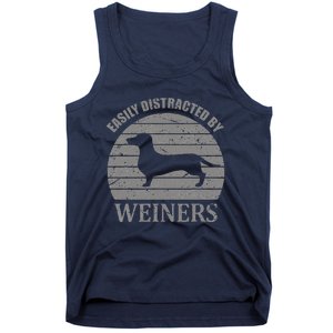 Retro Pet Dogs Weiners Lover Easily Distracted By Weiners Tank Top