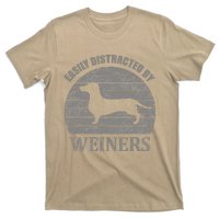 Retro Pet Dogs Weiners Lover Easily Distracted By Weiners T-Shirt