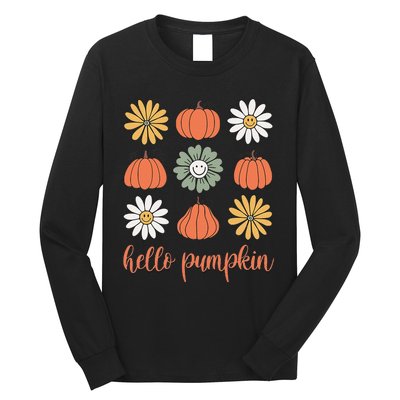 Retro Pumpkins & Daisies Long Sleeve Shirt