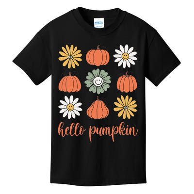 Retro Pumpkins & Daisies Kids T-Shirt