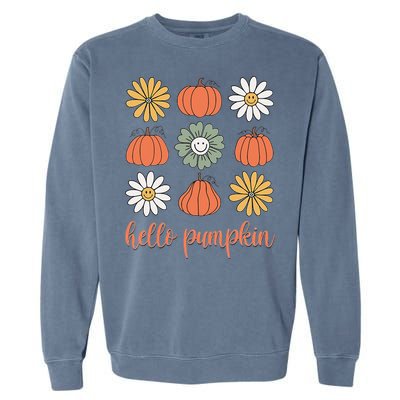 Retro Pumpkins & Daisies Garment-Dyed Sweatshirt