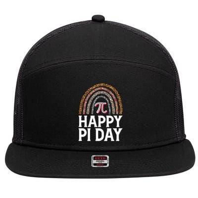 Rainbow Pi Day Mathematician Happy Pi Day March 14th 3 14 Pi Great Gift 7 Panel Mesh Trucker Snapback Hat