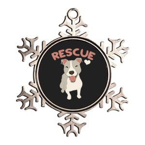 Rescue Pitbull Dog Animal Rescued Kawaii Metallic Star Ornament