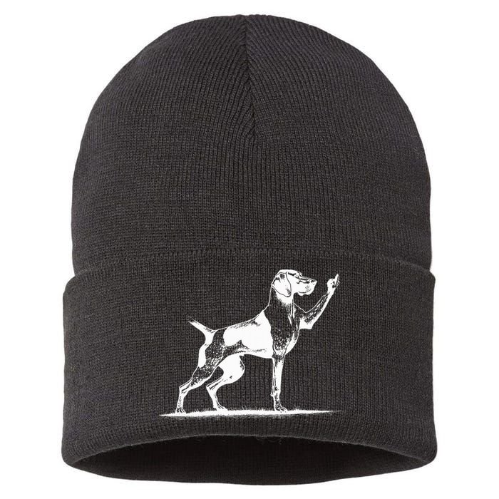 Rude Pointer Dog Asshole German Shorthaired Pointer Dog Sustainable Knit Beanie
