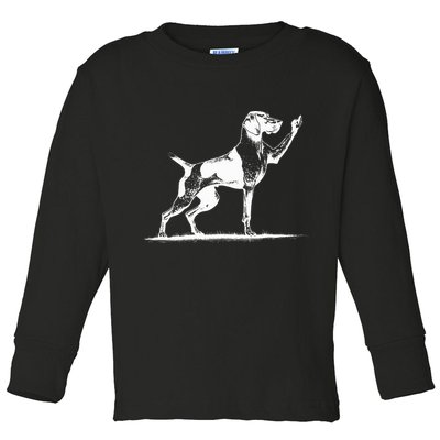 Rude Pointer Dog Asshole German Shorthaired Pointer Dog Toddler Long Sleeve Shirt