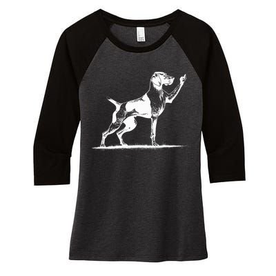 Rude Pointer Dog Asshole German Shorthaired Pointer Dog Women's Tri-Blend 3/4-Sleeve Raglan Shirt