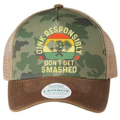 retro Pickleball Dink Responsibly Don't Get Smashed Legacy Tie Dye Trucker Hat